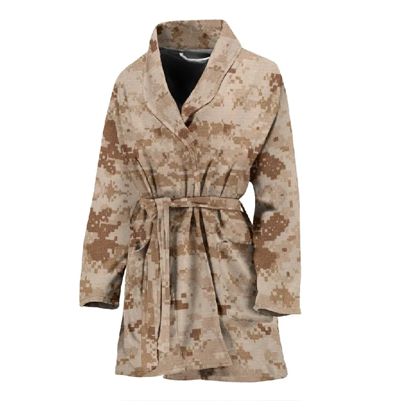 Marine Military Camouflage Camo Pattern Print Women Long Robe